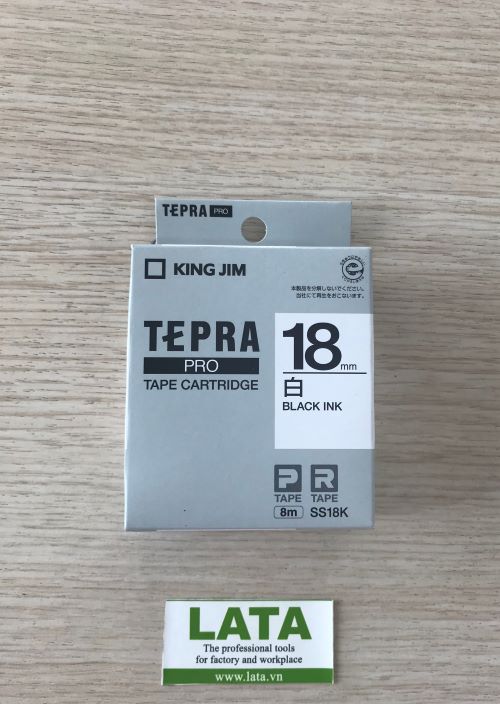 6-4021-04 Hộp băng mực máy in nhãn Tepra PRO, SS18K màu trắng